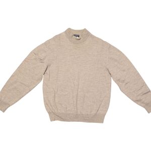 Woolmark Morgano Wool Elegant Beige‎ Turtleneck Sweater Women's Large
